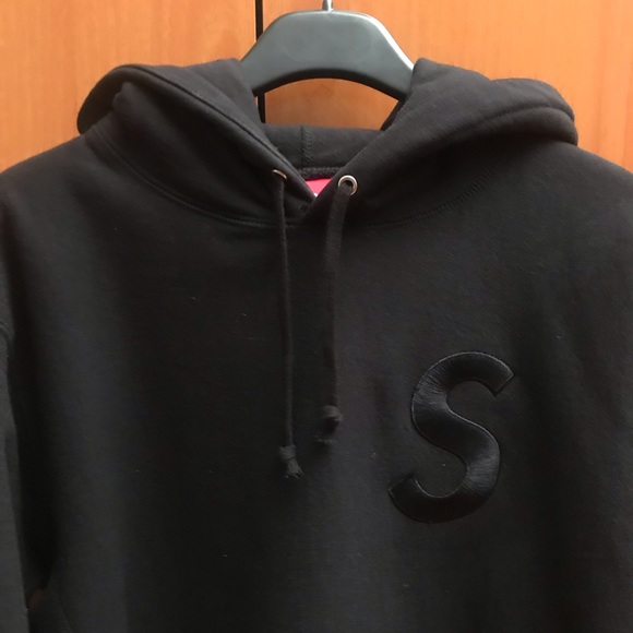 Supreme Tonal S logo Hoodie Black size Medium - Picture 2 of 6